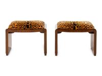 A Pair of Art Deco Burlwood Stools