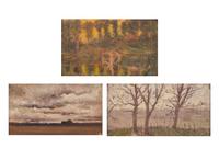 Arthur B. Davies (American, 1862–1928) - A Group of Three Landscape Scenes