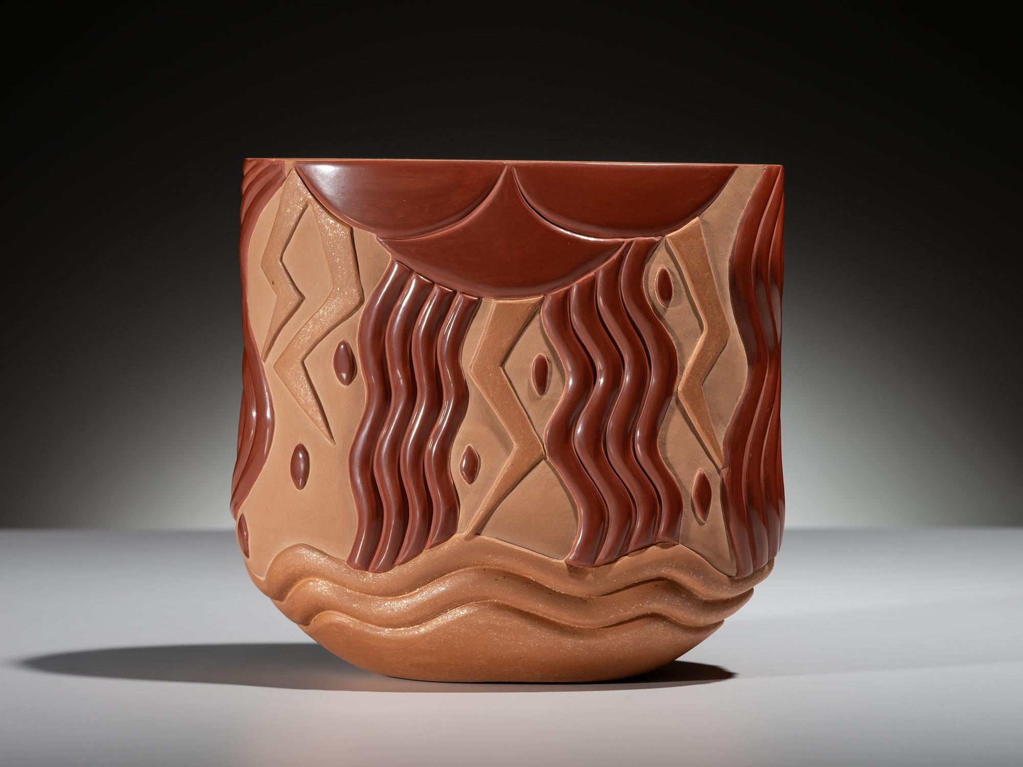 Three-Toned Pottery Vase, Elemental Rain