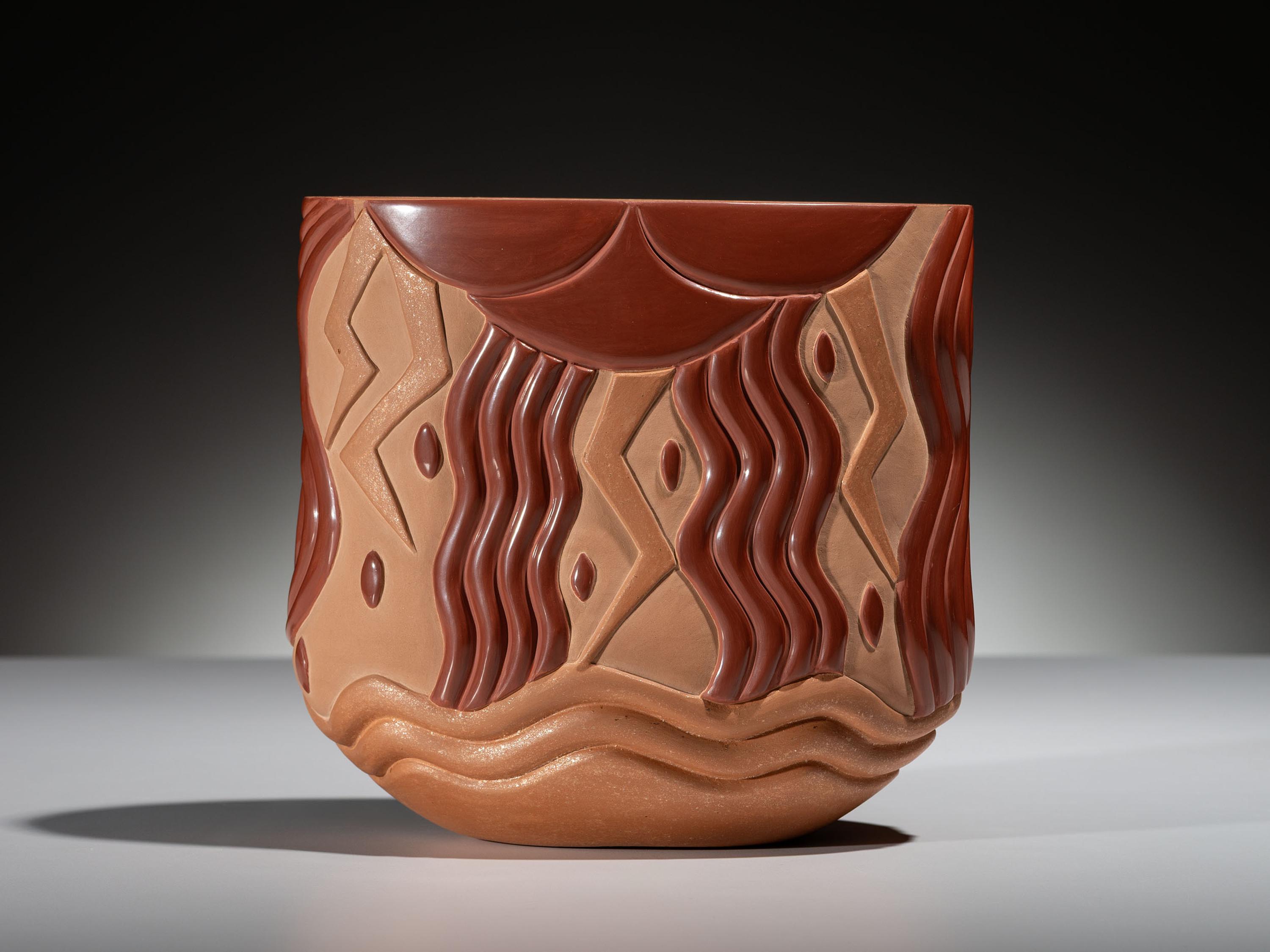 Three-Toned Pottery Vase, Elemental Rain