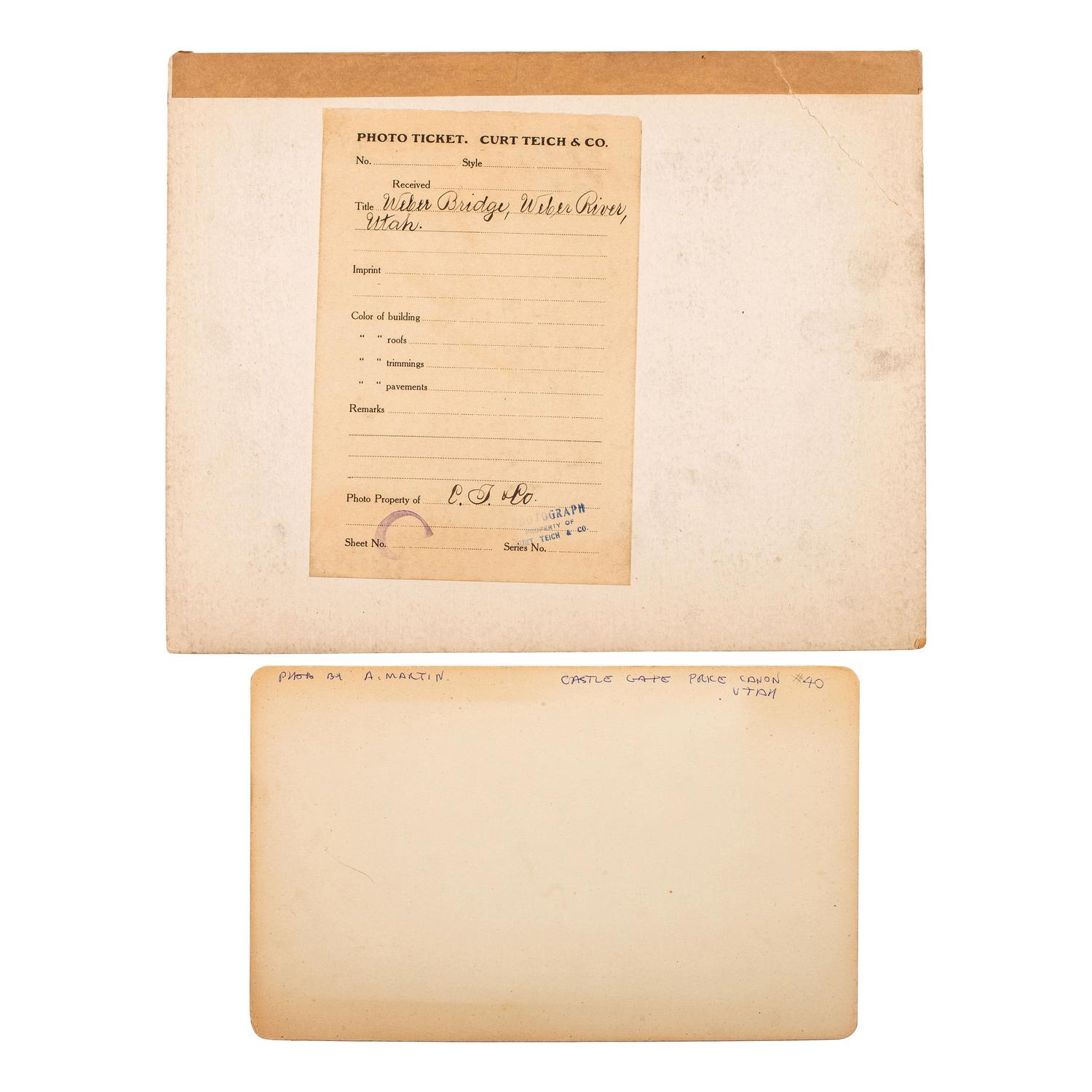 [WESTERN AMERICANA]. A group of stereoviews, albumens, and silver gelatin photographs taken in North Dakota, South Dakota, Montana, Wyoming, and Utah, with Mormon interest, comprising: