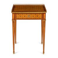A Louis XVI Ormolu-Mounted Tulipwood, Sycamore and Boxwood Parquetry Table à Écrire