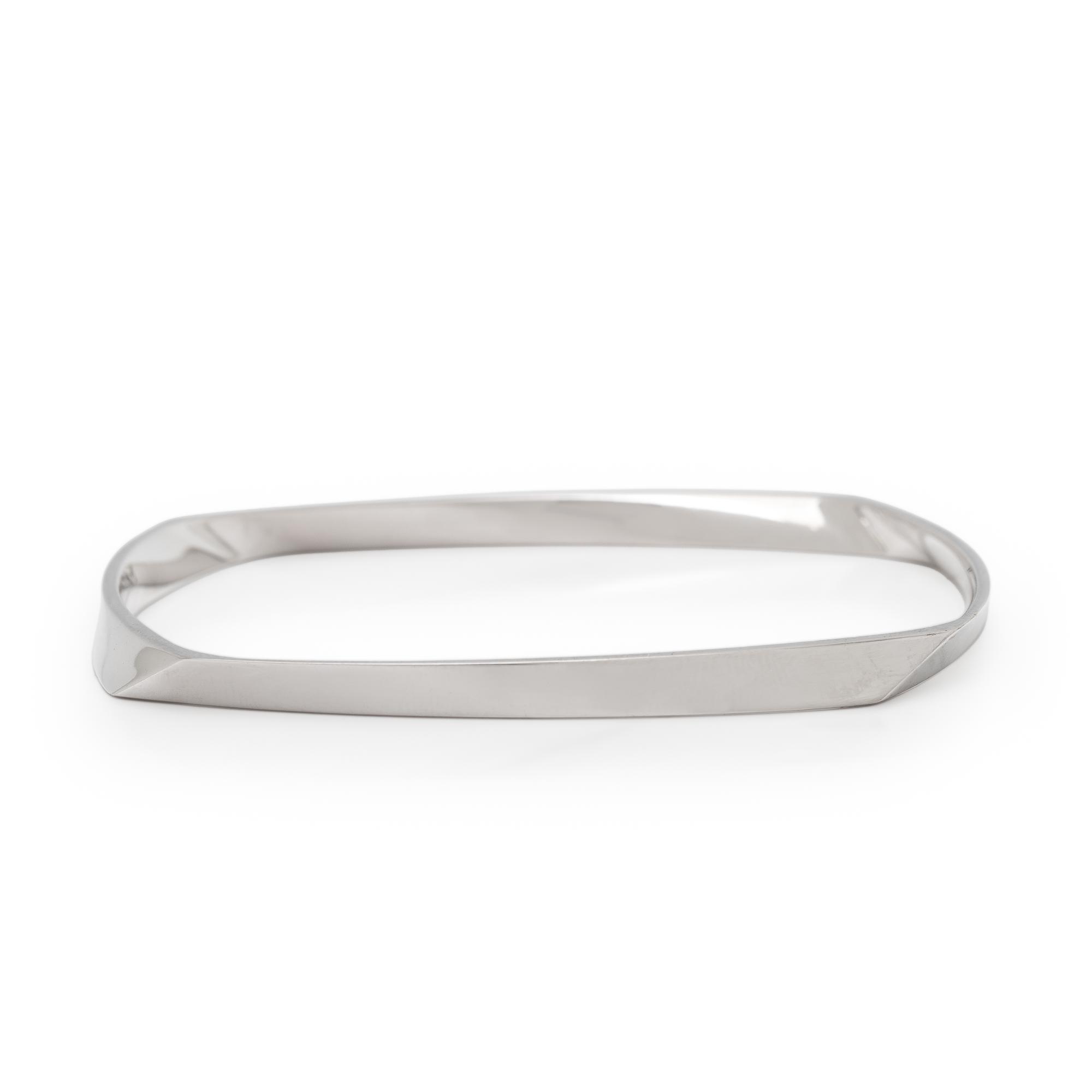FRANK GEHRY FOR TIFFANY & CO., WHITE GOLD AND DIAMOND BANGLE BRACELET