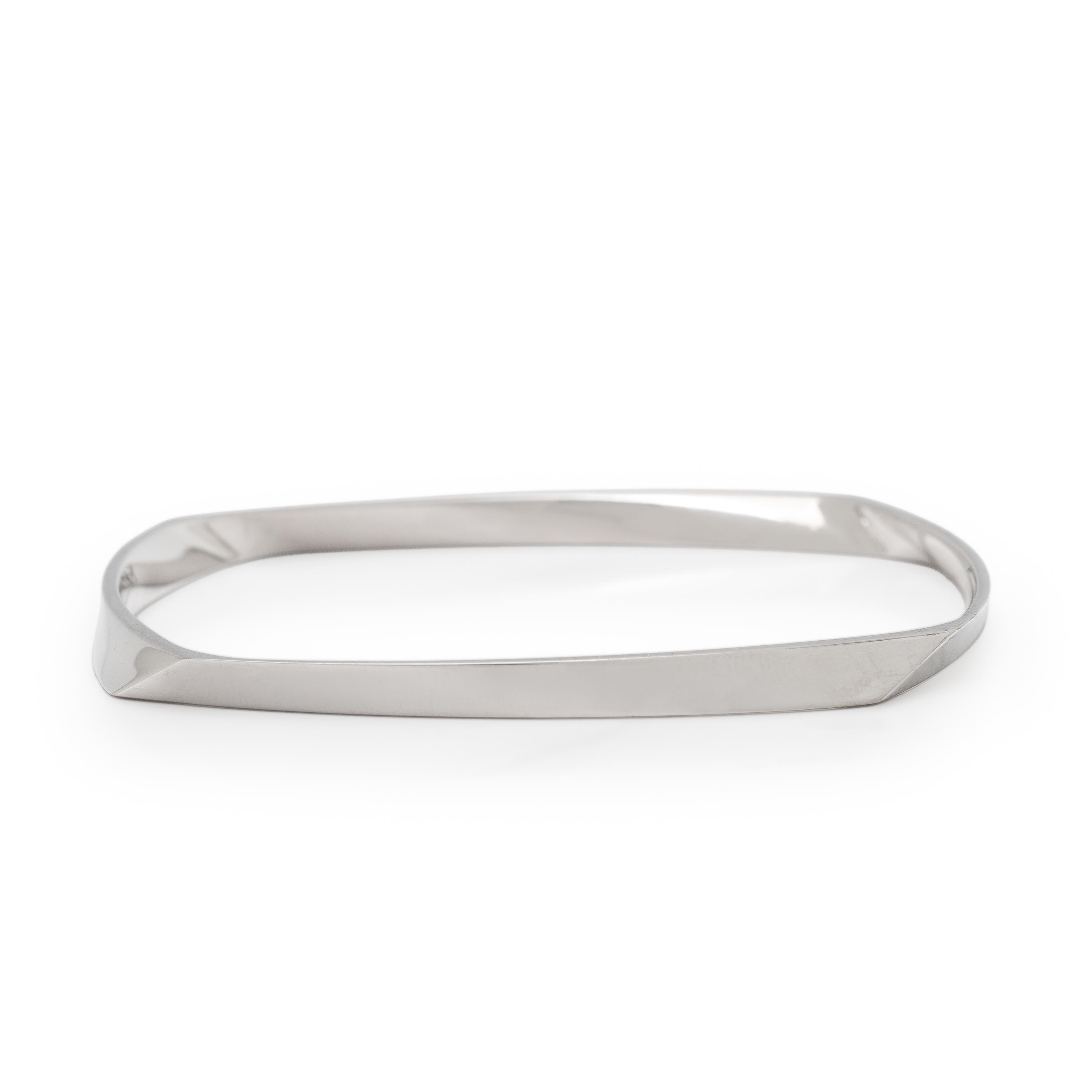 FRANK GEHRY FOR TIFFANY & CO., WHITE GOLD AND DIAMOND BANGLE BRACELET