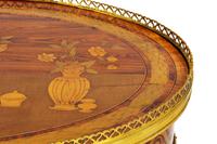 A Pair of Continental Gilt Metal Mounted Marquetry Side Tables