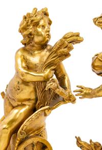 A Pair of Continental Gilt Bronze Putto Ornaments