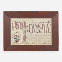 A Fraktur: Vorschrift for the Krum Family Dated "1822"
