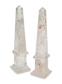 A Pair of Rock Crystal Obelisks