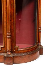 A Napoleon III Parcel Gilt Burlwood Lift-Top Vitrine Cabinet