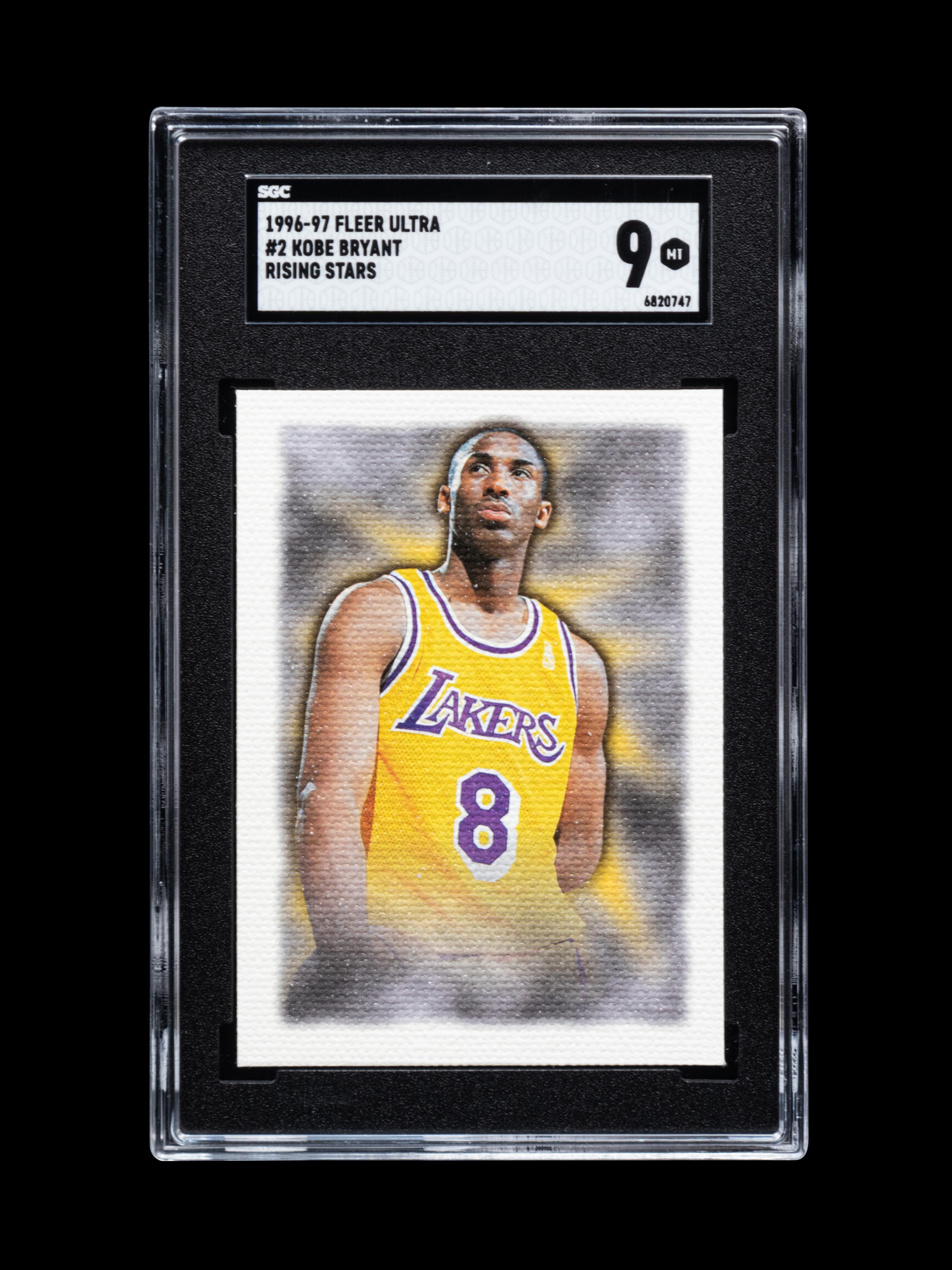 A 1996-97 Fleer Ultra Rising Stars Kobe Bryant Rookie Basketball Card No. 2 Blank Front (SGC 9 MINT)