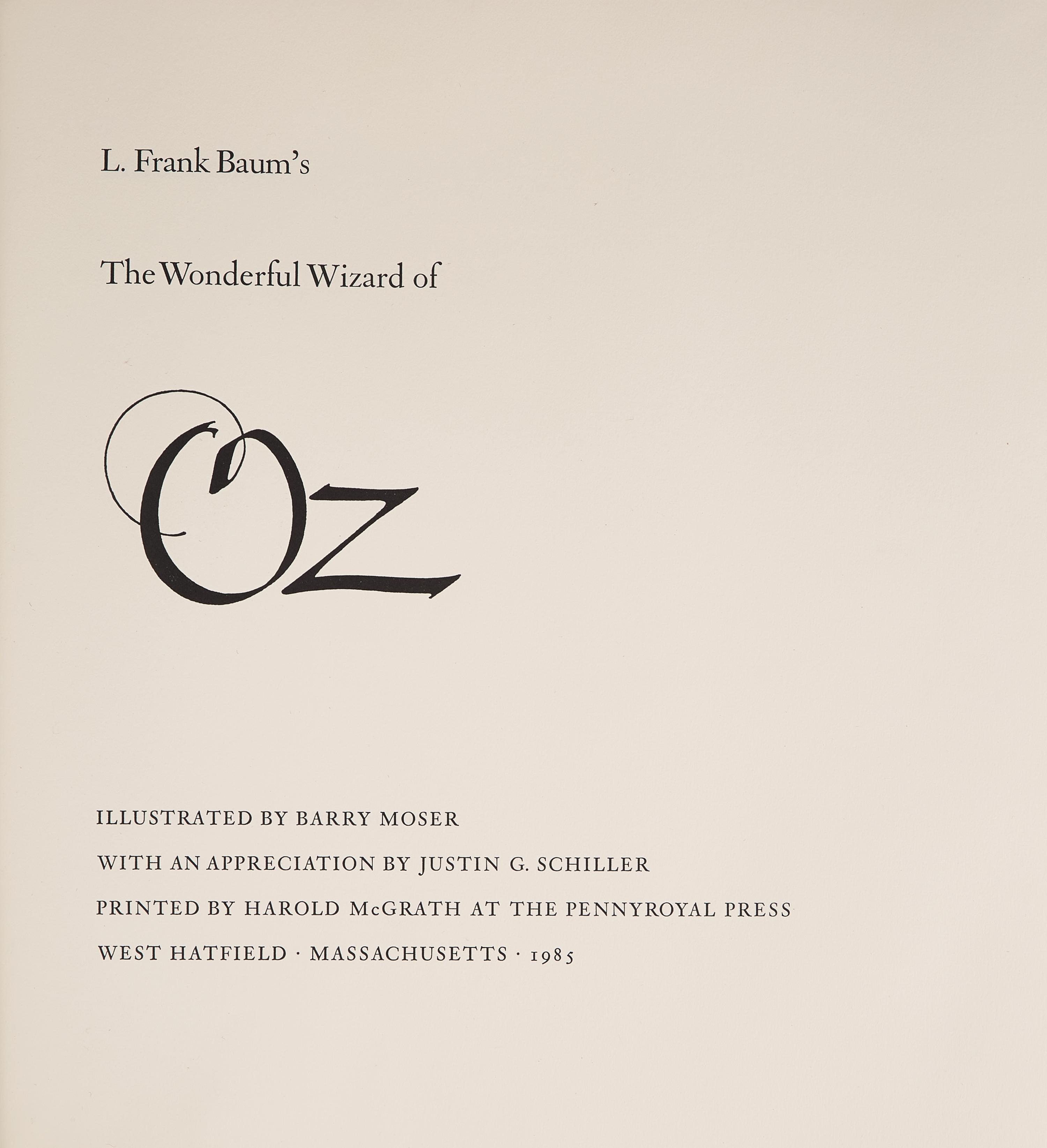[Moser, Barry] Baum, L. Frank. The Wonderful Wizard of Oz
