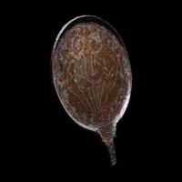 An Etruscan Bronze Mirror with Incised Scene of Hercules and Apollo