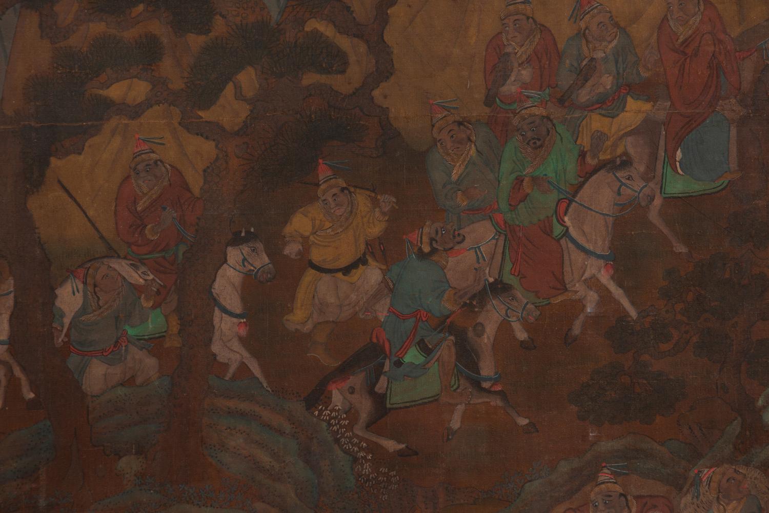A Mongolian Silk Wallpaper Panel