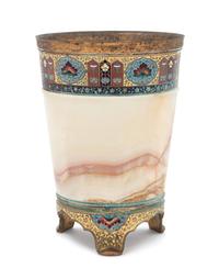 A Champlevé Mounted Onyx Jardinière