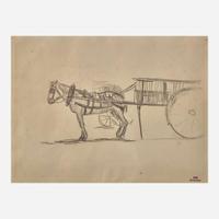 Théo van Rysselberghe (Belgian, 1862-1926) — Study of a Horse Cart