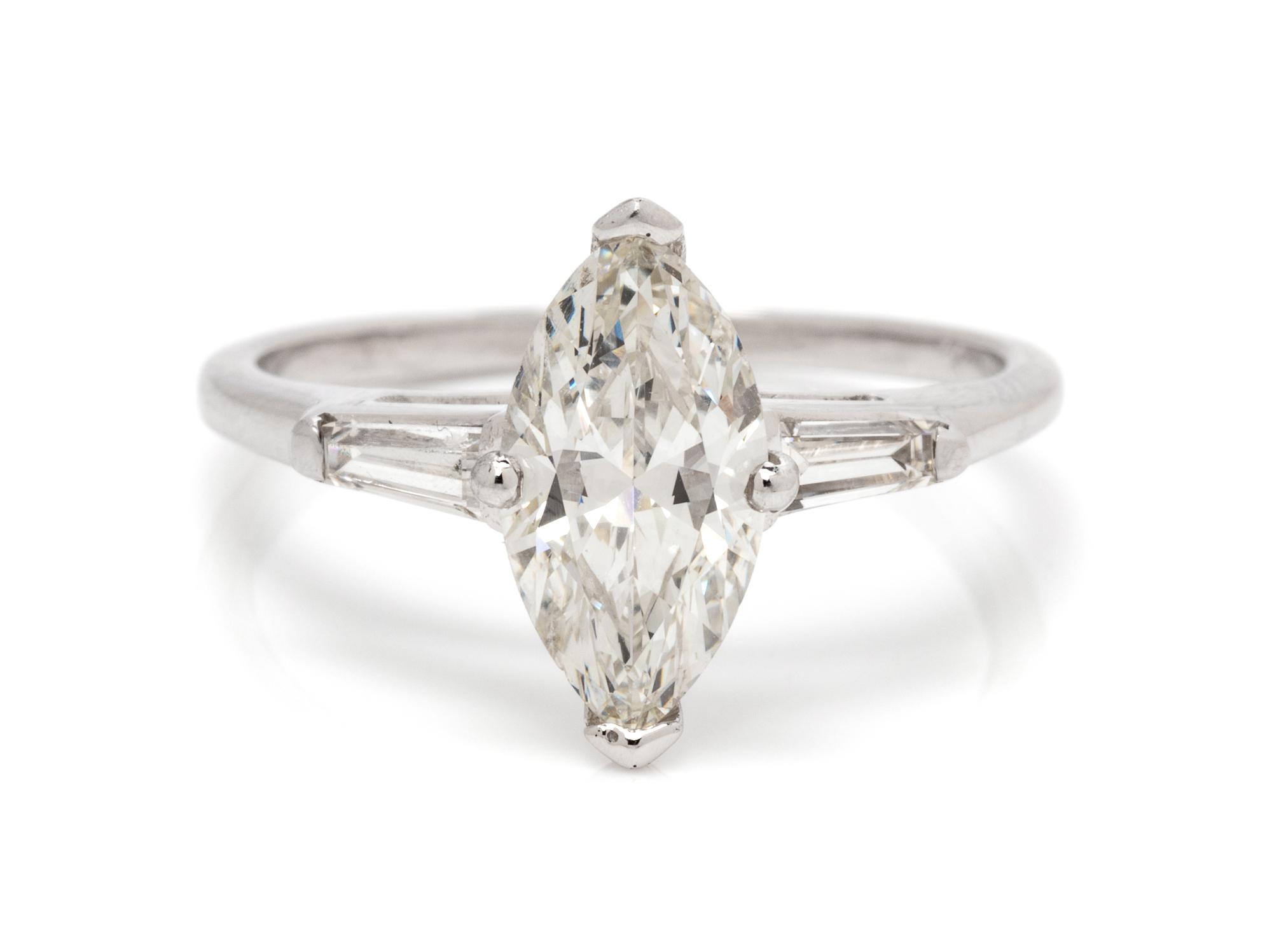 A Platinum, White Gold and Diamond Ring, 1.00 dwts.