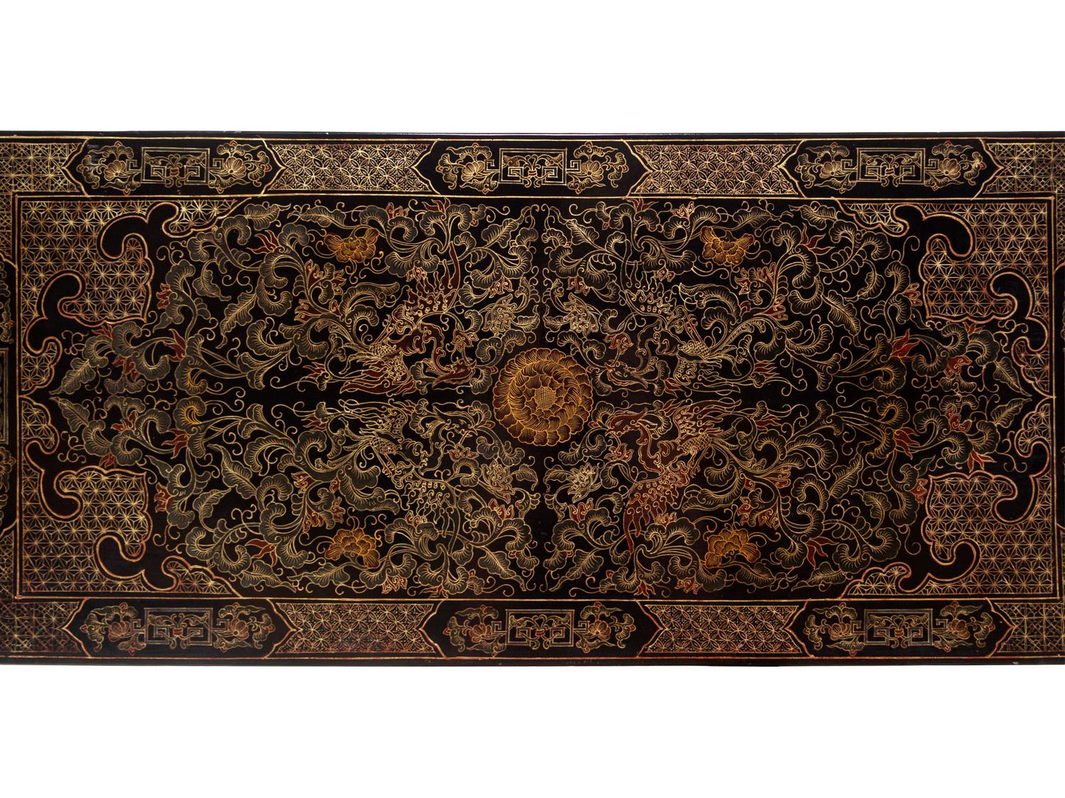 A Gilt Decorated Black Lacquered Altar Table