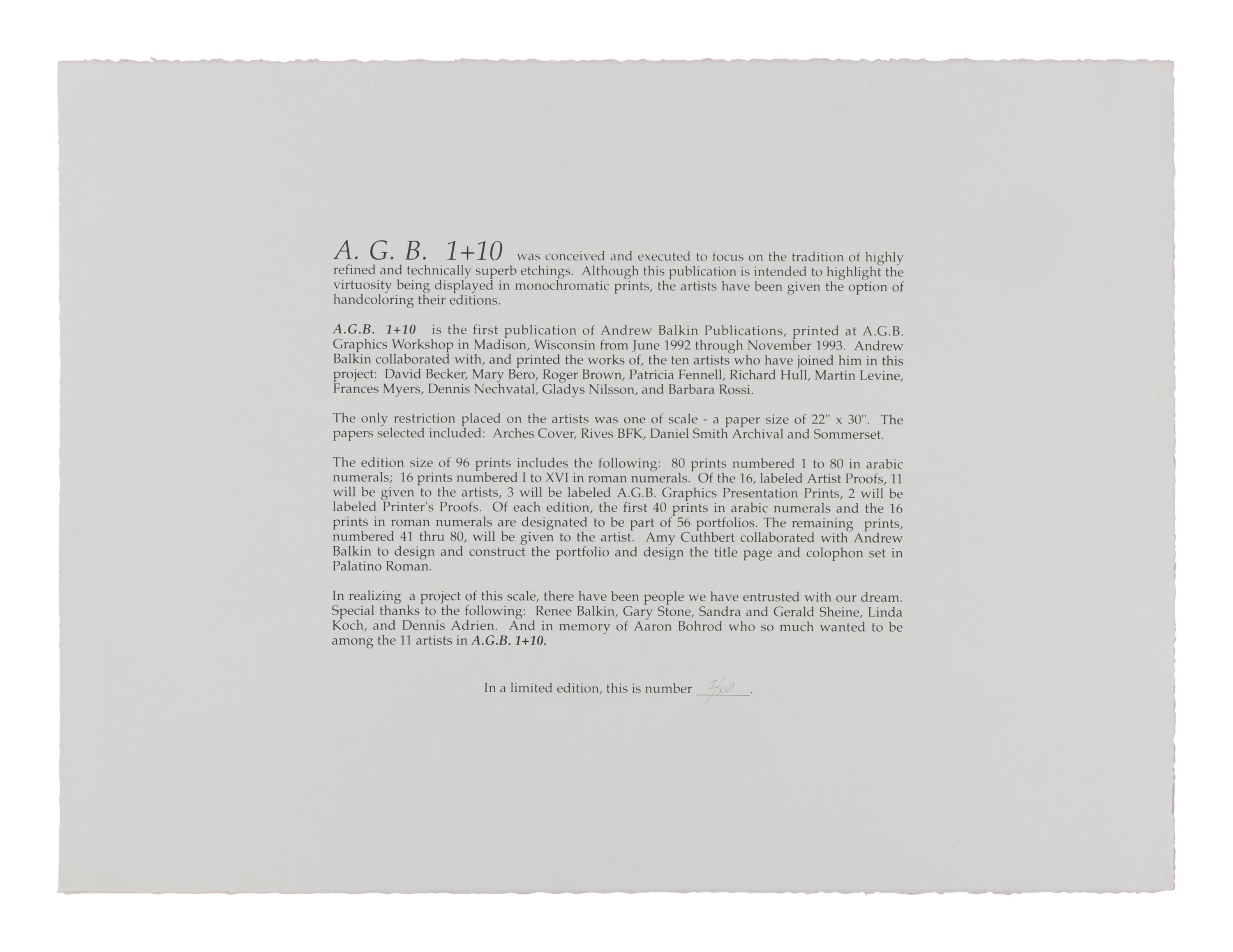 Various Artists (20th century) A.G.B. 1+10 (complete portfolio of 11), 1993