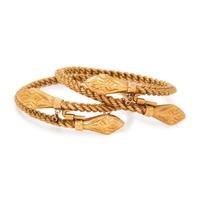 PAIR OF YELLOW GOLD BANGLE BRACELETS