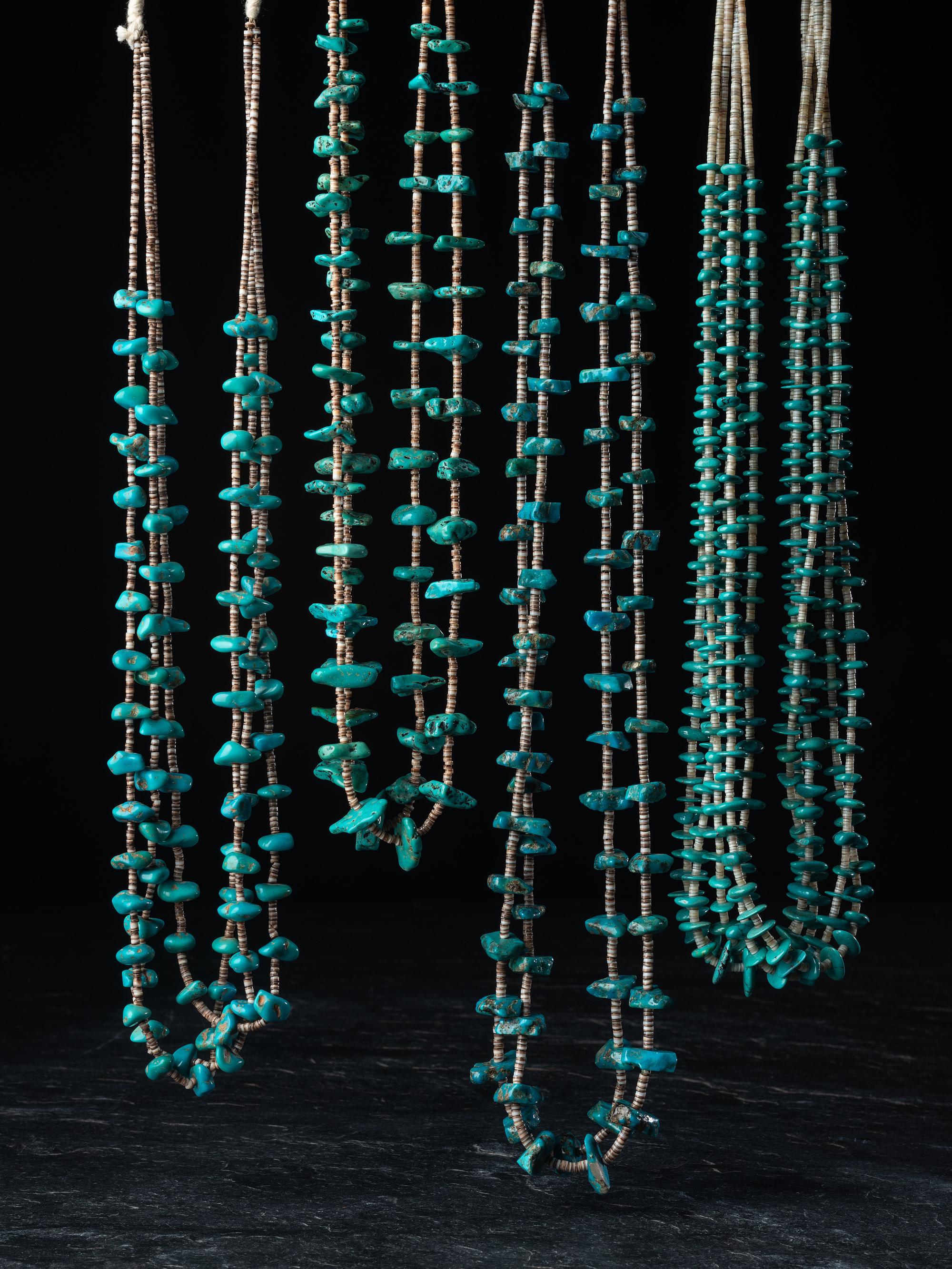 Pueblo Heishi and Turquoise Nugget Multi-strand Necklaces