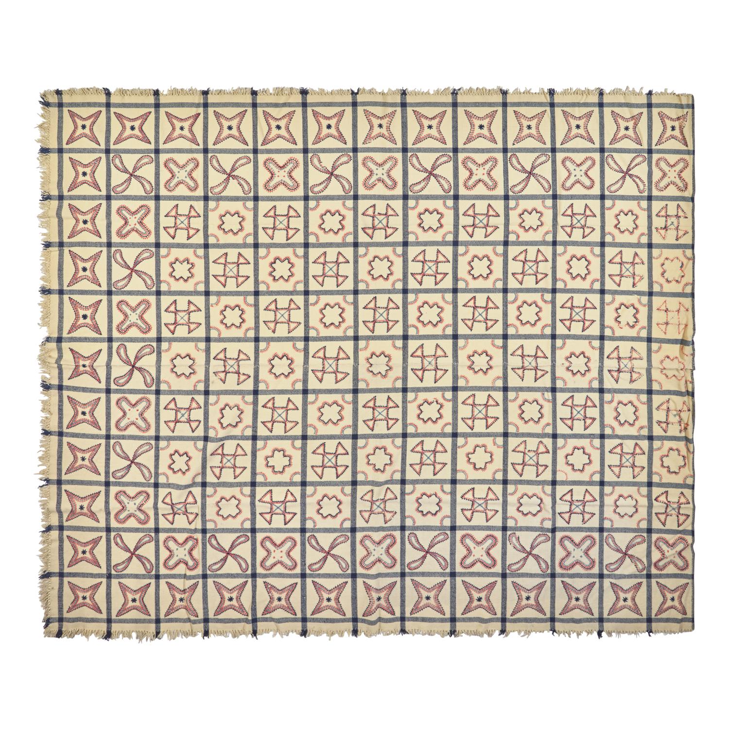An Embroidered and Woven Wool Blanket