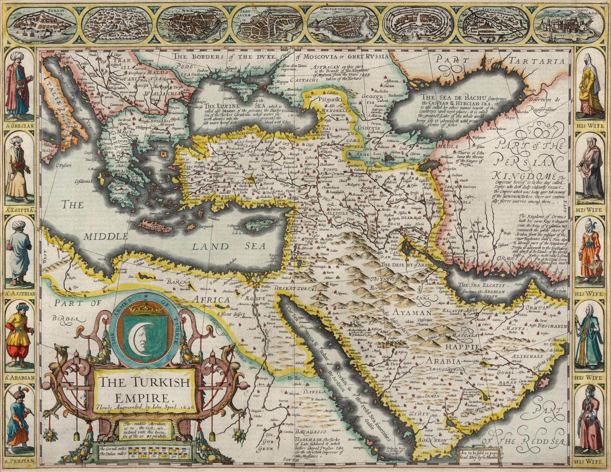 SPEED, John (1551/52-1629). The Turkish Empire. [London], ca 1627-1632.