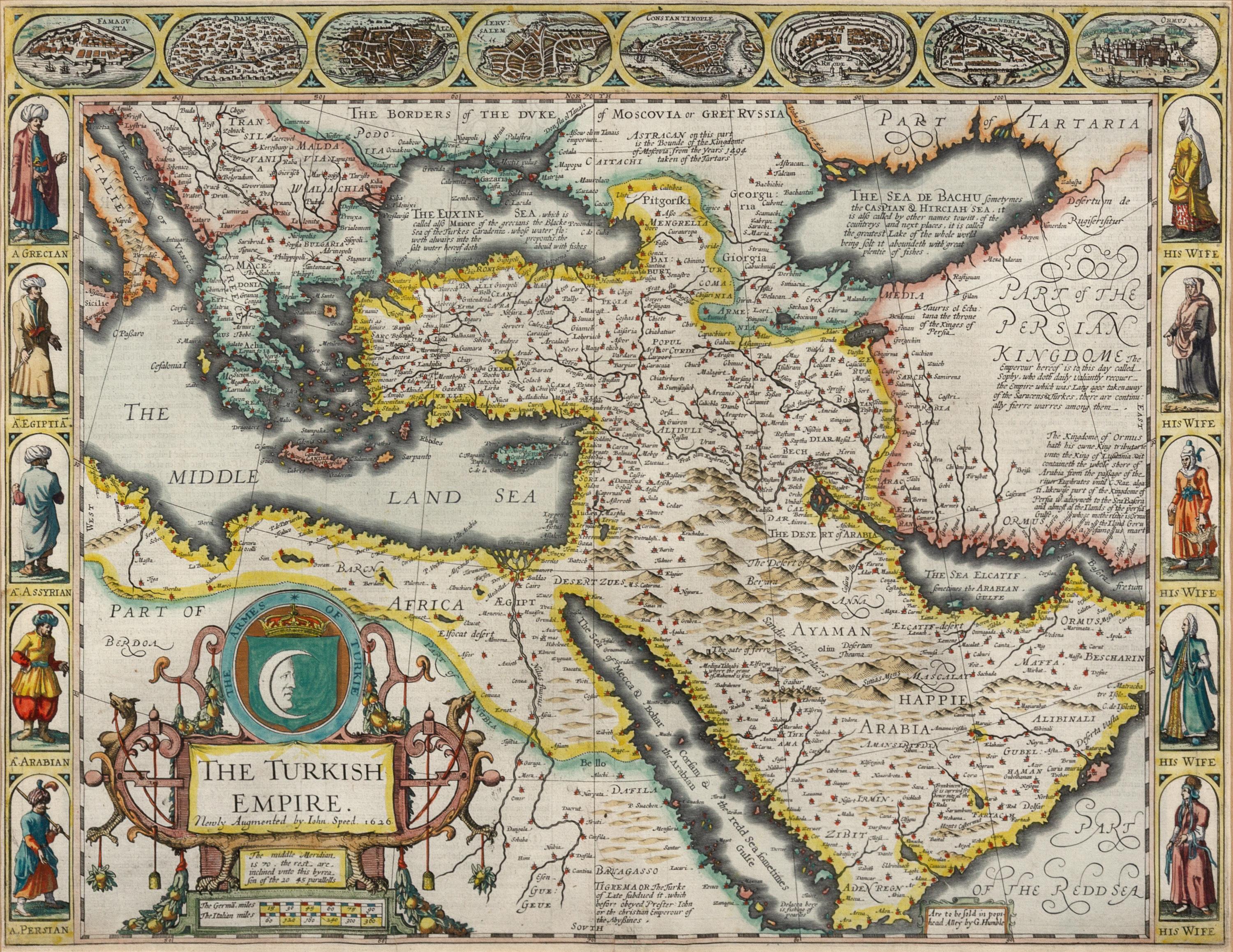 SPEED, John (1551/52-1629). The Turkish Empire. [London], ca 1627-1632.