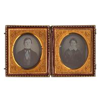 [EARLY PHOTOGRAPHY - PORTRAITURE]. A collection of daguerreotypes and ambrotypes of couples, including: