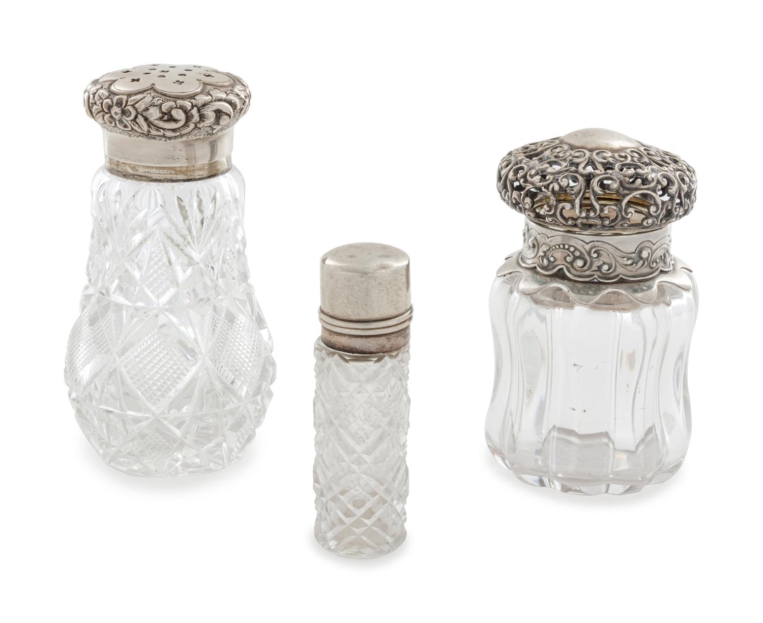 Three American Silver Mounted Bottles