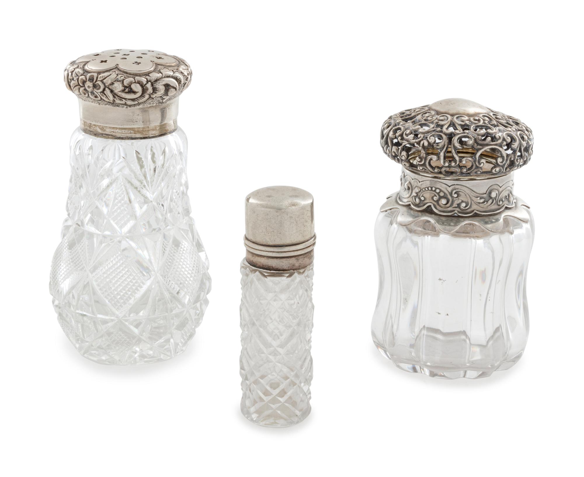 Three American Silver Mounted Bottles