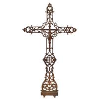 A Cast Iron Crucifix 37" W x 2" D x 63" H — France, 20th Century