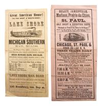 [TRANSPORTATION]. Broadsides advertising new railroad routes for travelling westward, comprising: