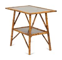 An Edwardian Chinoiserie Decorated Bamboo Side Table
