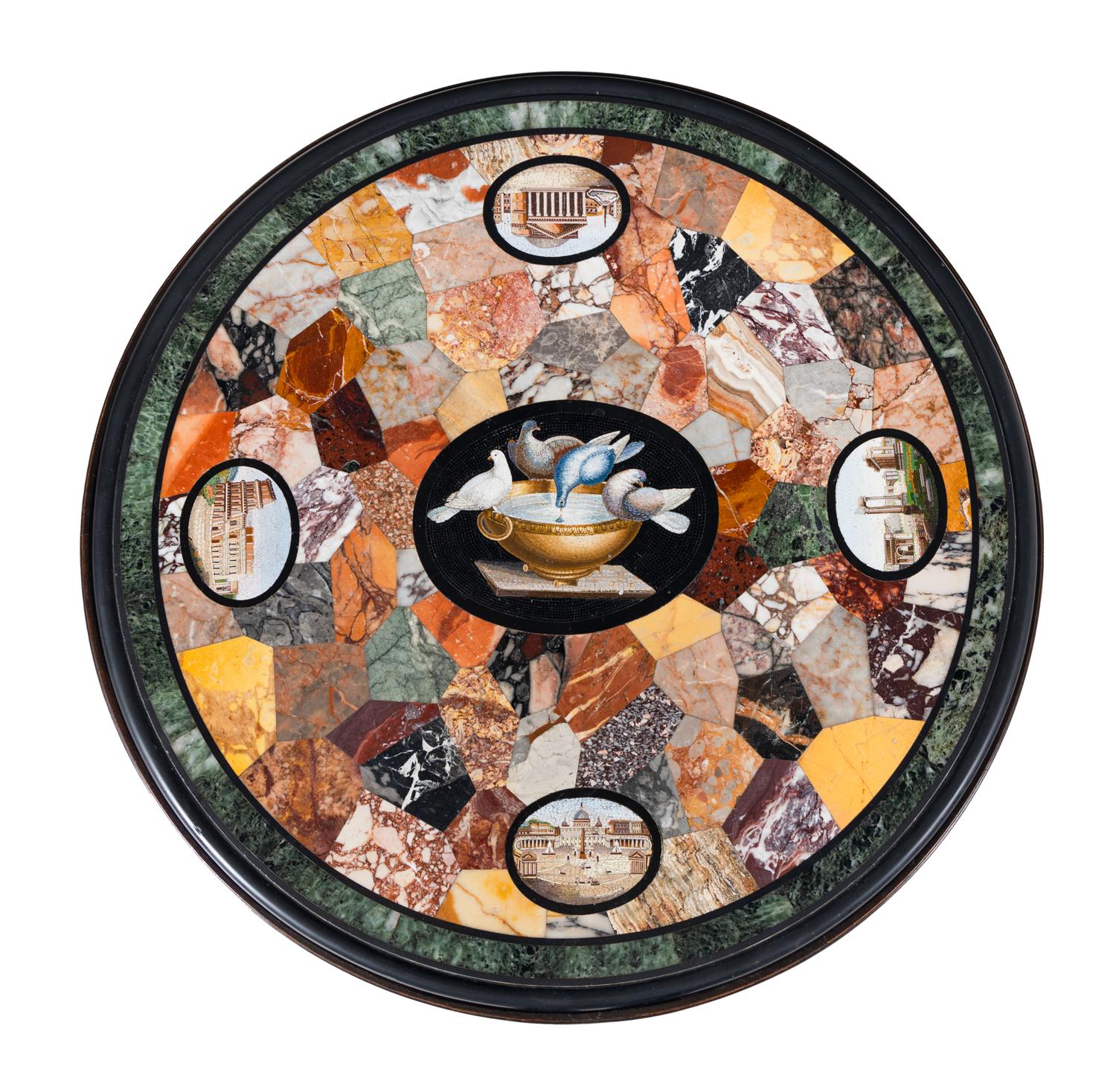 An Italian Micromosaic and Specimen Marble Table