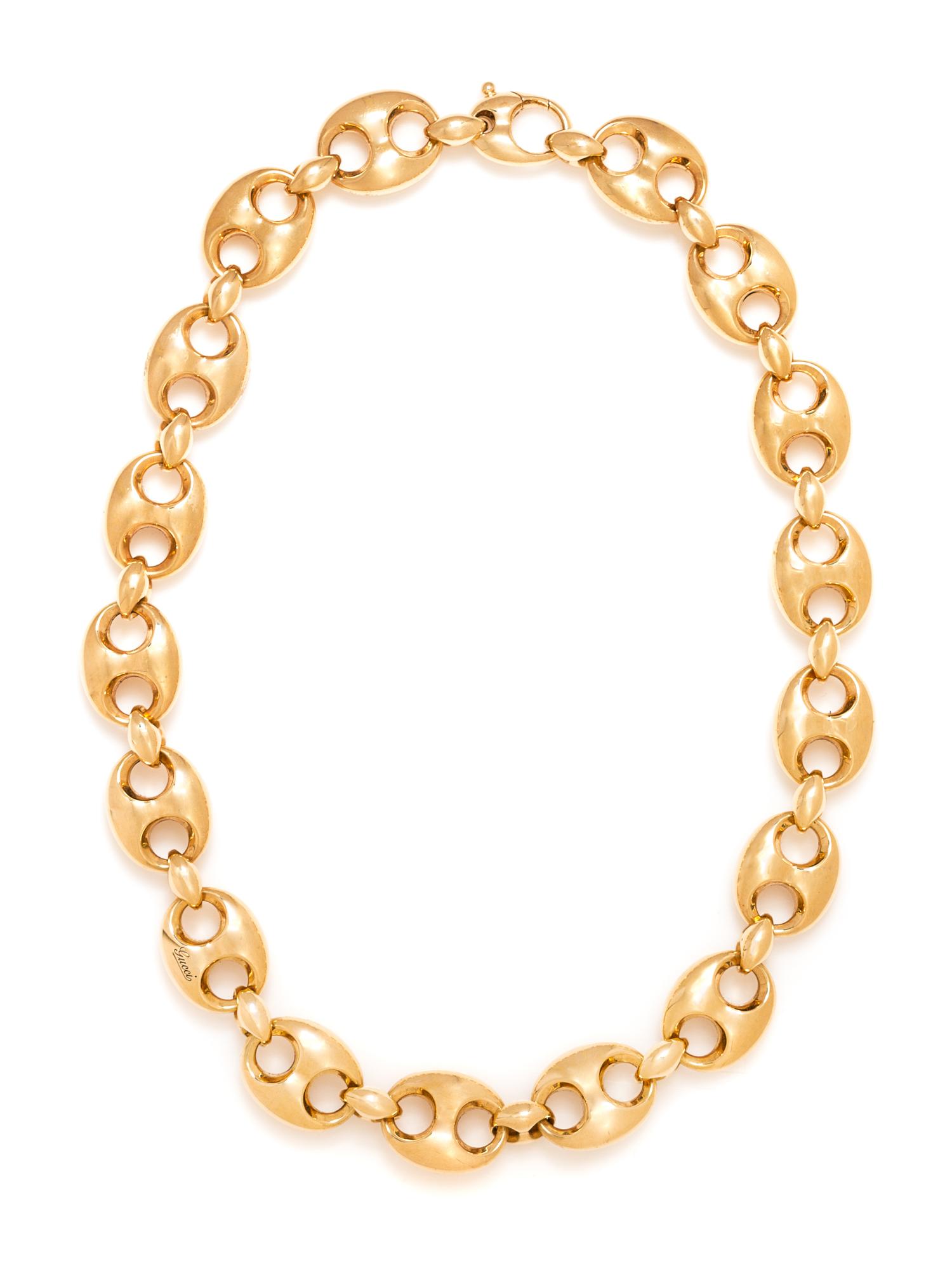 An 18 Karat Yellow Gold Gucci Link Necklace, Gucci, 48.30 dwts.