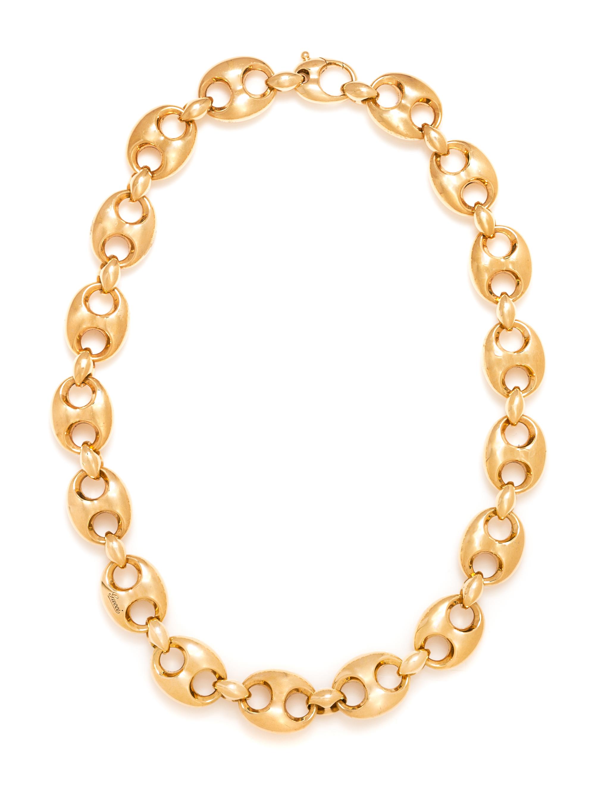 An 18 Karat Yellow Gold Gucci Link Necklace, Gucci, 48.30 dwts.