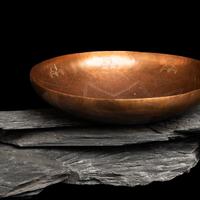 Awa Tsireh, Alfonso Roybal (San Ildefonso, 1898-1955) — Copper Bowl, with Avanyu