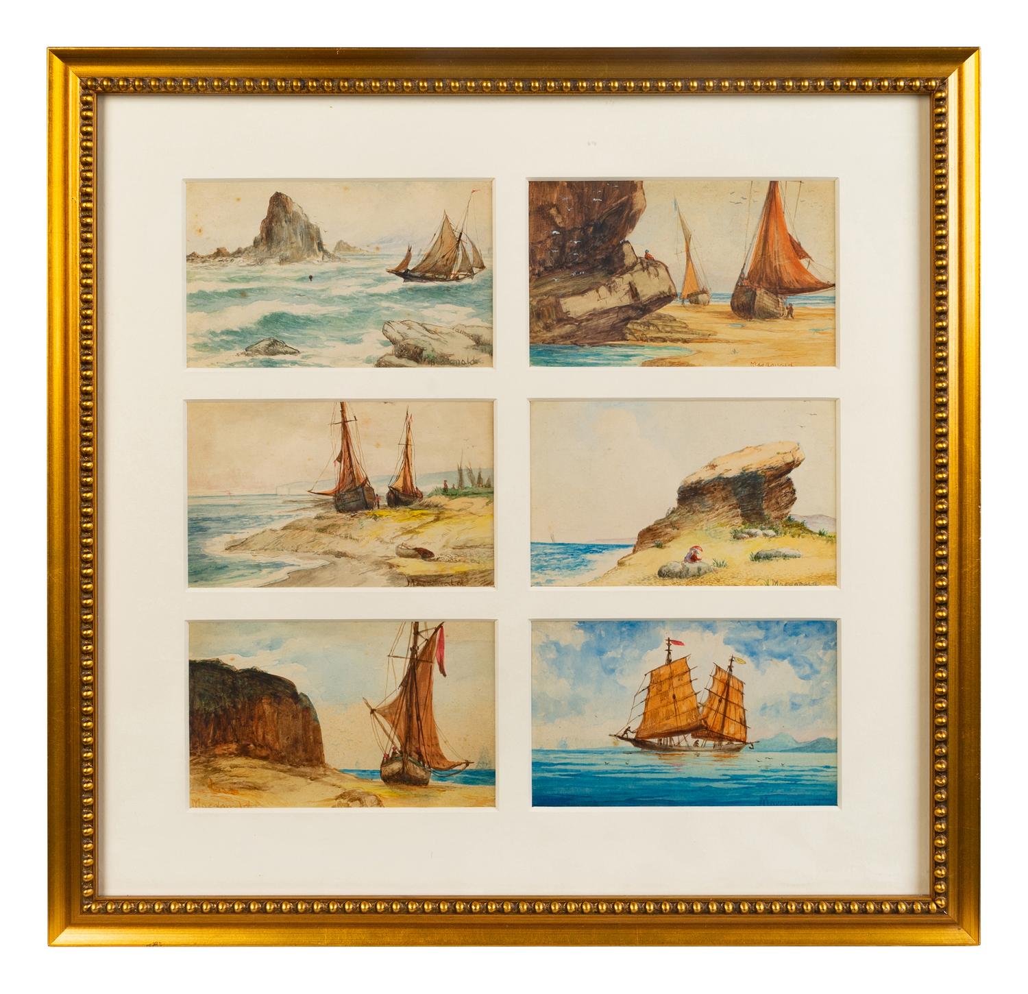 A Collection of Miniature American Nautical Watercolors — 20TH CENTURY
