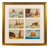 A Collection of Miniature American Nautical Watercolors — 20TH CENTURY