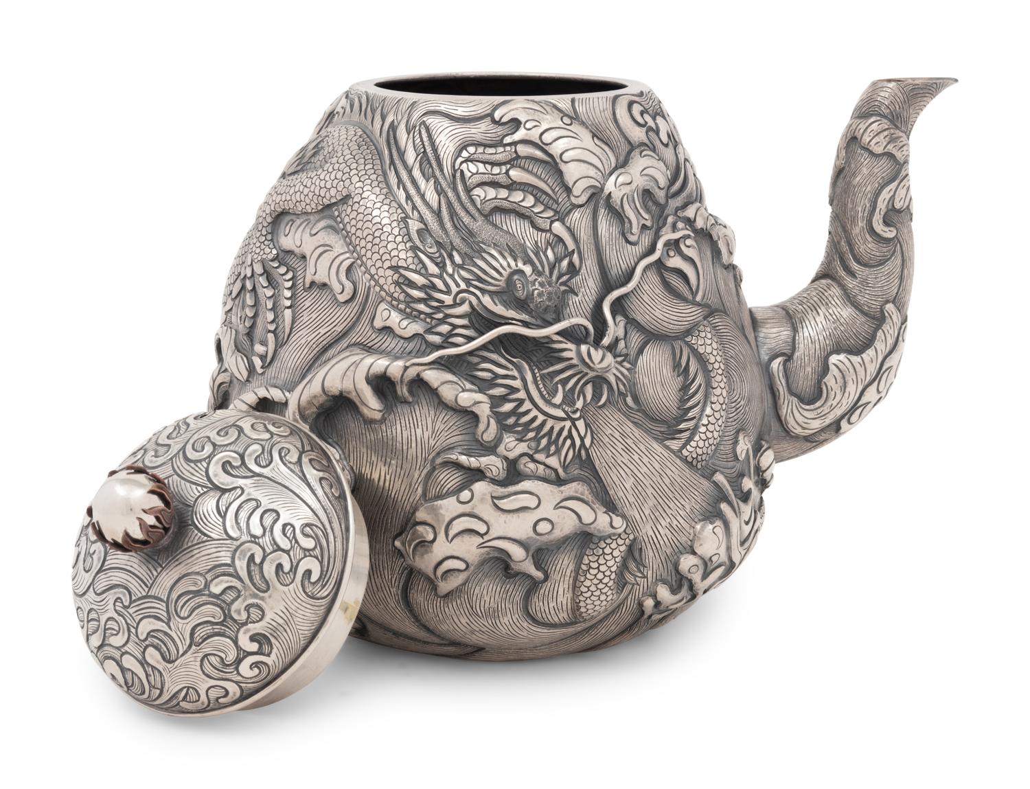 A Massive Chinese Export Silver Coffee Pot
