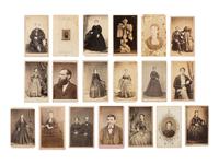 [EARLY PHOTO] 125 CDVs and cabinet cards of varying subjects, incl. military and occupational views