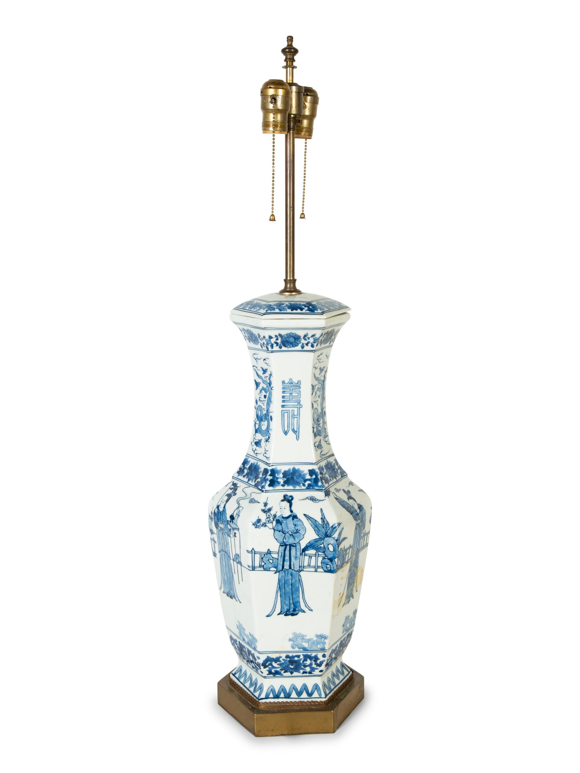 A Chinese Export Porcelain Vase Mounted as a Lamp