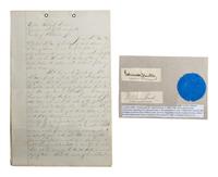 [DAVIS, Jefferson (1808-1889)]. A group of 5 items associated with the capture of Jefferson Davis after the fall of Richmond, comprising: