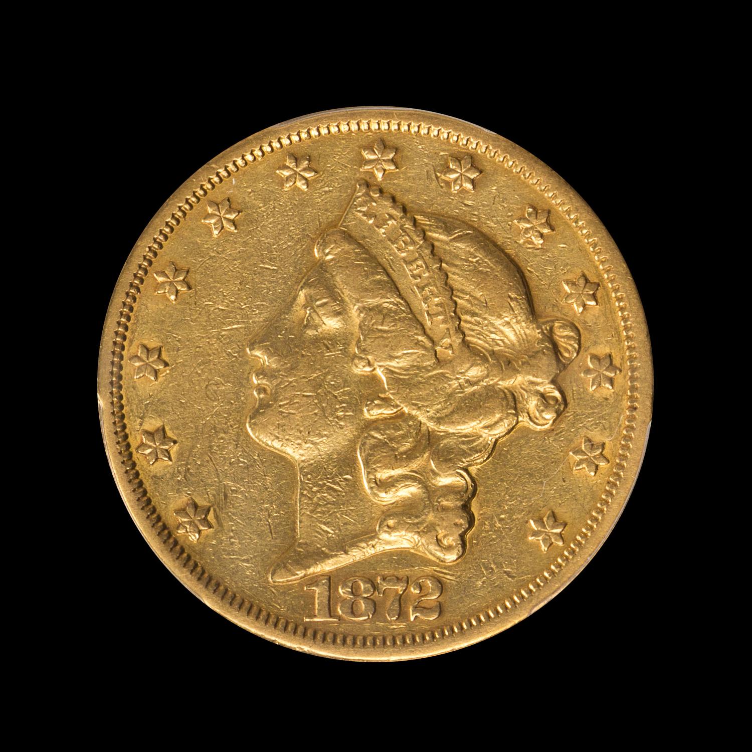 A United States 1872-CC Liberty Head $20 Gold Coin