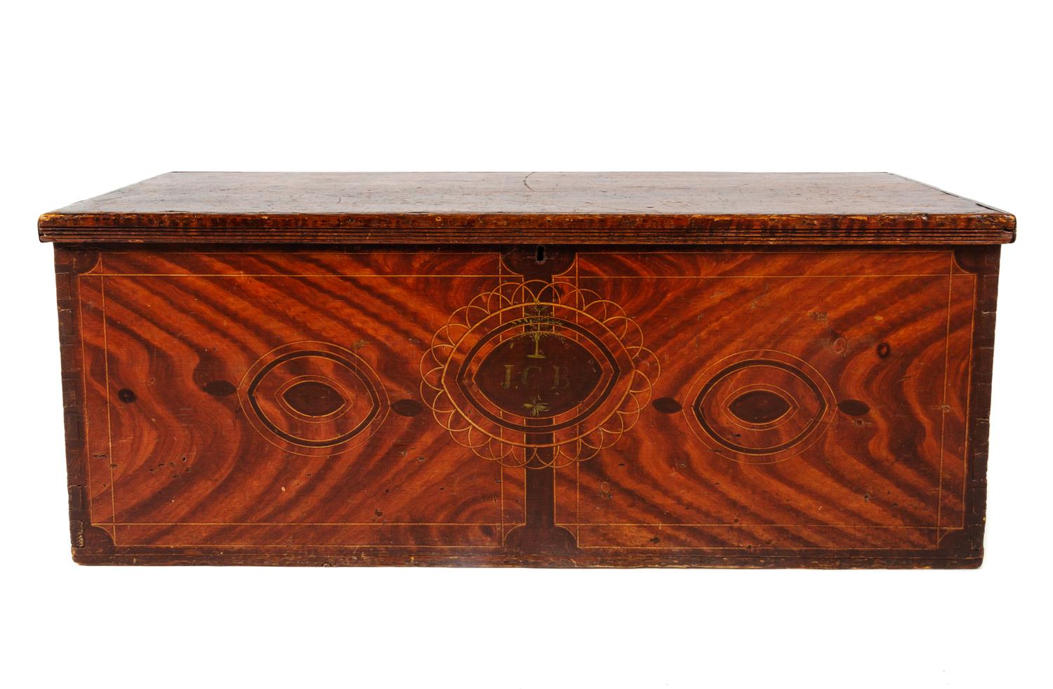 A Federal Grain-Painted Pine Blanket Chest