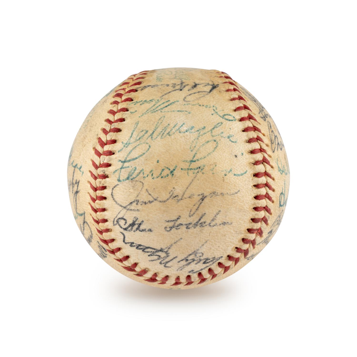 A 1954 Cleveland Indians Teams Signed Autograph Baseball (Beckett Authentication Services)