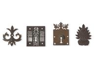 Four Wrought Iron / Steel Lock Plates and Furniture Mounts, French and Spanish, 16th - 18th Century