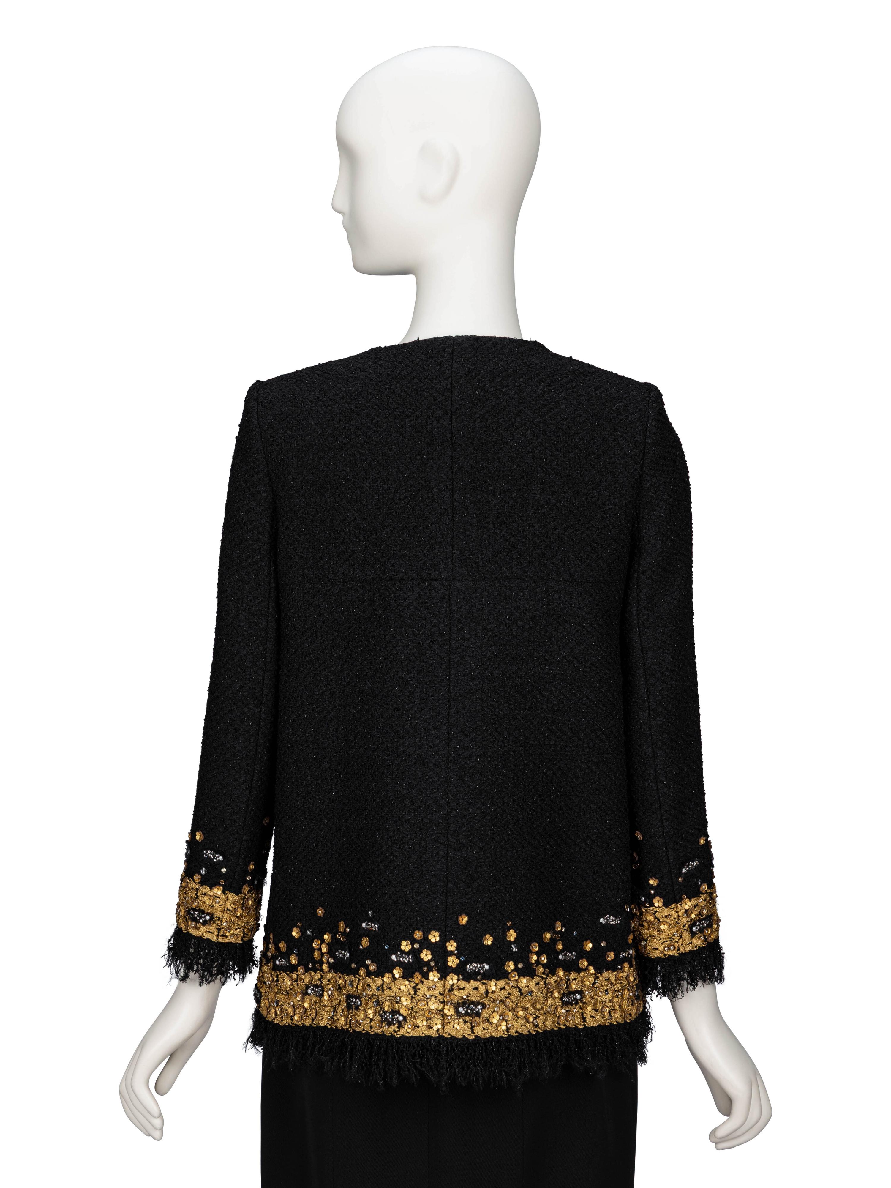 Chanel, Lesage Black & Gold Fantasy Tweed Jacket
