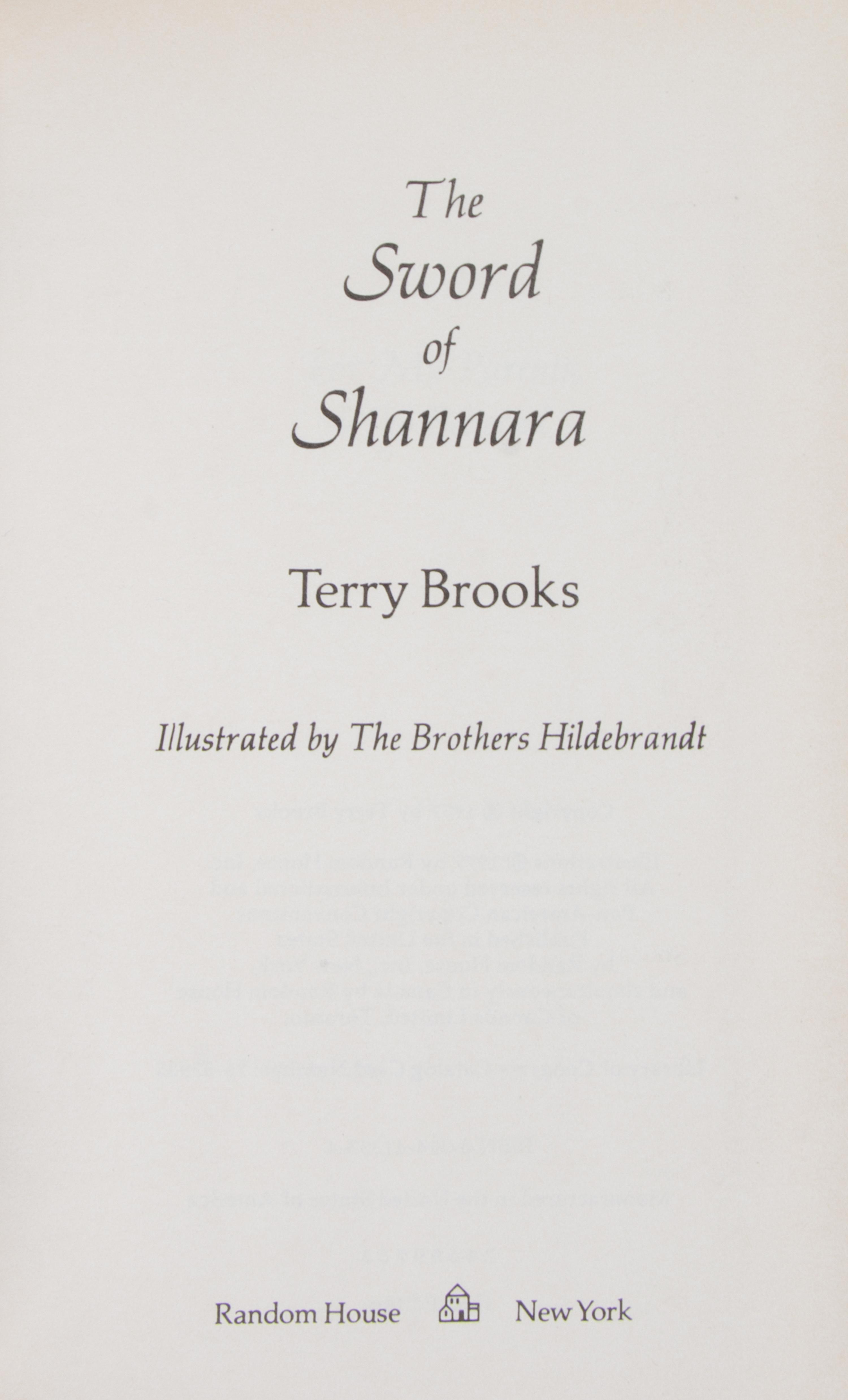 BROOKS, TERRY (b.1944). The Sword of Shannara. New York: Random House, 1977.