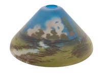 A Reverse Painted Lamp Shade glass